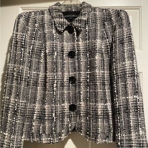 Black and White Tweed Design Two-Piece Suit